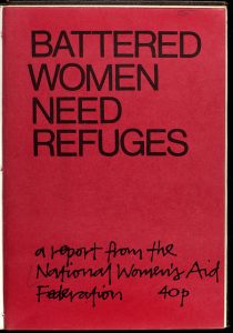 Red Pamphlet from 1977 titled Battered Women Need Refuges