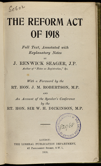 Image of the Representation the People Act 1918